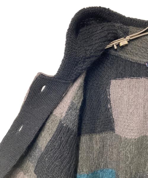 M.&KYOKO（エムアンドキョウコ）M.&KYOKO (エムアンドキョウコ) パッチワークニットパーカー ブラック×グレー サイズ:FREEの古着・服飾アイテム