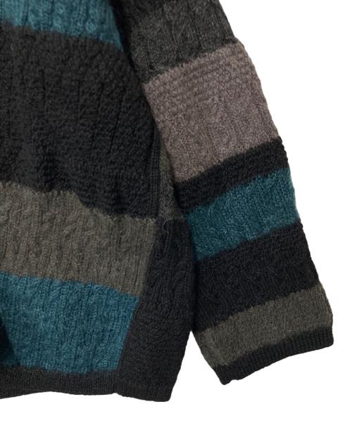 M.&KYOKO（エムアンドキョウコ）M.&KYOKO (エムアンドキョウコ) パッチワークニットパーカー ブラック×グレー サイズ:FREEの古着・服飾アイテム