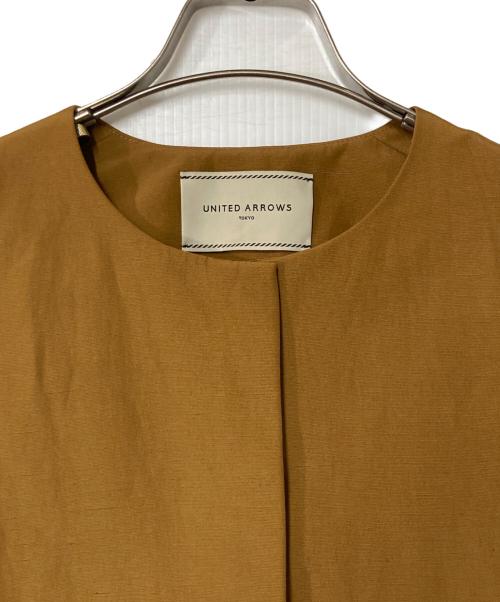 UNITED ARROWS TOKYO（ユナイテッドアローズトウキョウ）UNITED ARROWS TOKYO (ユナイテッドアローズトウキョウ) ドロップショルダー フレアスリーブ ジャケット ブラウン サイズ:38の古着・服飾アイテム