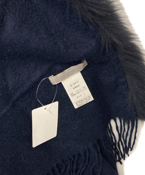tiedeur（ティエドゥール）tiedeur (ティエドゥール) フォックスファーカシミヤポンチョ ネイビー サイズ:F 未使用品の古着・服飾アイテム