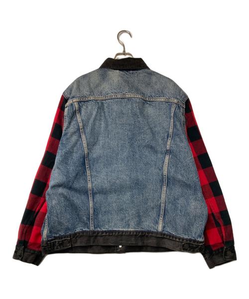 LEVI'S PReMIUM（リーバイス プレミアム）LEVI'S PReMIUM (リーバイス プレミアム) TYPE II HYBRID トラッカーデニムジャケット インディゴ×レッド×ブラック サイズ:Lの古着・服飾アイテム