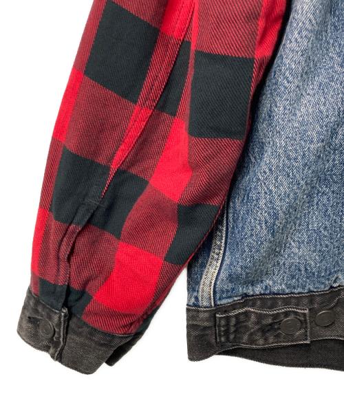 LEVI'S PReMIUM（リーバイス プレミアム）LEVI'S PReMIUM (リーバイス プレミアム) TYPE II HYBRID トラッカーデニムジャケット インディゴ×レッド×ブラック サイズ:Lの古着・服飾アイテム