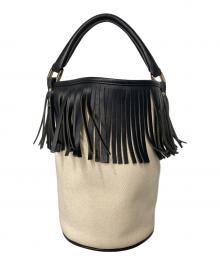 AYAKO（アヤコ）の古着「2WAYフリンジバッグ」｜アイボリー×ブラック