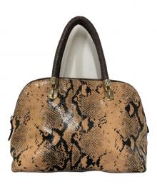 COLE HAAN（コールハーン）の古着「パイソン柄ハンドバッグ」｜ブラウン×ブラック