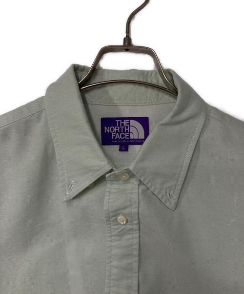 THE NORTHFACE PURPLELABEL（ザ・ノースフェイス パープルレーベル）THE NORTHFACE PURPLELABEL (ザ・ノースフェイス パープルレーベル) Cotton Polyester OX B.D. H/S Shirt グリーン サイズ:Lの古着・服飾アイテム