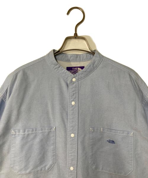THE NORTHFACE PURPLELABEL（ザ・ノースフェイス パープルレーベル）THE NORTHFACE PURPLELABEL (ザ・ノースフェイス パープルレーベル) Cotton Polyester OX Band Collar Shirt ブルー サイズ:Lの古着・服飾アイテム