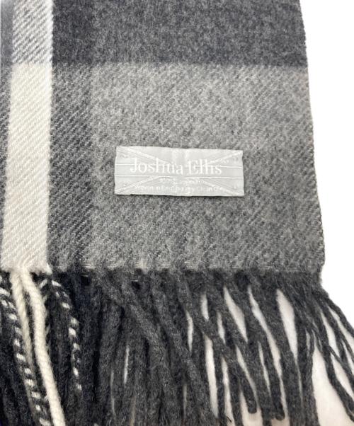 JOSHUA ELLIS（ジョシュア エリス）Joshua Ellis (ジョシュア エリス) カシミヤチェックマフラー グレー×パープル×ブラックの古着・服飾アイテム