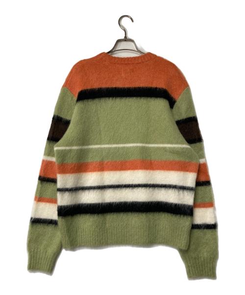 GOLF WANG（ゴルフワン）GOLF WANG (ゴルフワン) モヘヤ混ボーダーニット オレンジ×グリーン サイズ:Mの古着・服飾アイテム