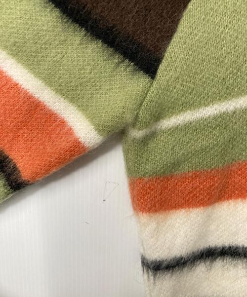 GOLF WANG（ゴルフワン）GOLF WANG (ゴルフワン) モヘヤ混ボーダーニット オレンジ×グリーン サイズ:Mの古着・服飾アイテム