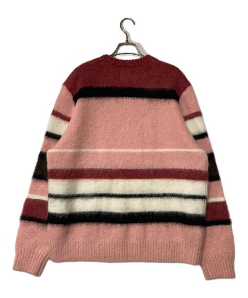 GOLF WANG（ゴルフワン）GOLF WANG (ゴルフワン) モヘヤ混ボーダーニット ピンク×ホワイト サイズ:Ｍの古着・服飾アイテム