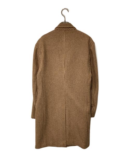 kiton（キートン）kiton (キートン) カシミヤ ハウンドトゥース チェスターコート ブラウン サイズ:48の古着・服飾アイテム