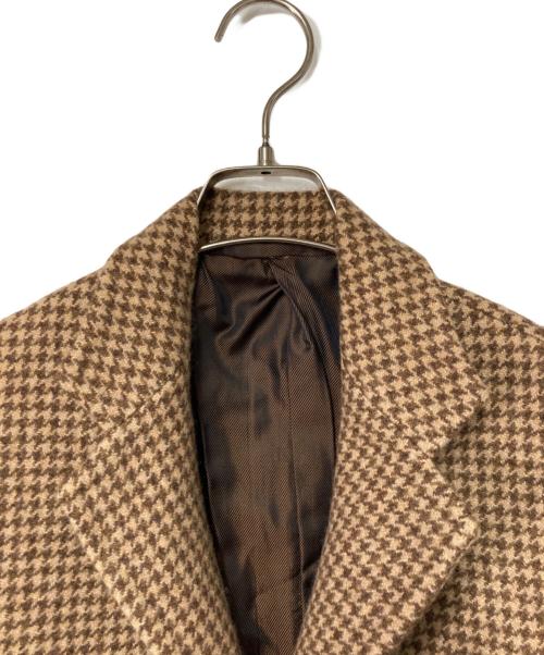 kiton（キートン）kiton (キートン) カシミヤ ハウンドトゥース チェスターコート ブラウン サイズ:48の古着・服飾アイテム