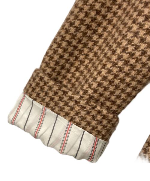 kiton（キートン）kiton (キートン) カシミヤ ハウンドトゥース チェスターコート ブラウン サイズ:48の古着・服飾アイテム