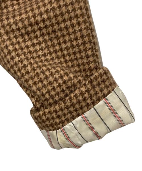 kiton（キートン）kiton (キートン) カシミヤ ハウンドトゥース チェスターコート ブラウン サイズ:48の古着・服飾アイテム