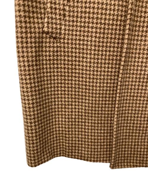 kiton（キートン）kiton (キートン) カシミヤ ハウンドトゥース チェスターコート ブラウン サイズ:48の古着・服飾アイテム