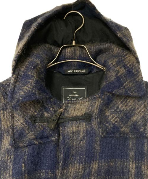 GLOVER ALL（グローバーオール）GLOVER ALL (グローバーオール) ELIZA モヘヤ混チェックシャギーダッフルコート ネイビー×ブラウン サイズ:40の古着・服飾アイテム