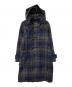 GLOVER ALL（グローバーオール）の古着「ELIZA モヘヤ混チェックシャギーダッフルコート」｜ネイビー×ブラウン