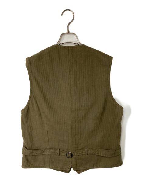 LARDINI（ラルディーニ）LARDINI (ラルディーニ) ヘリンボーンストライプコットンリネンジレ カーキ サイズ:50の古着・服飾アイテム