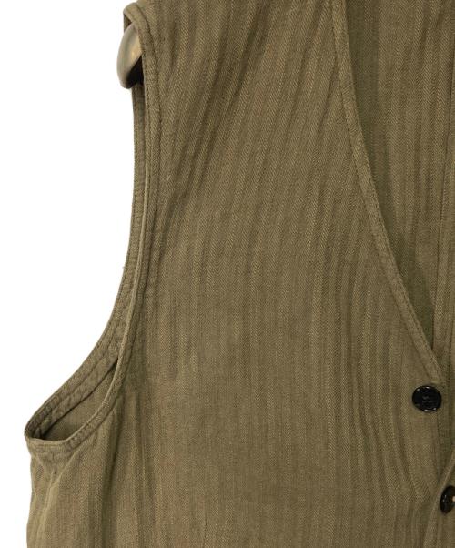 LARDINI（ラルディーニ）LARDINI (ラルディーニ) ヘリンボーンストライプコットンリネンジレ カーキ サイズ:50の古着・服飾アイテム