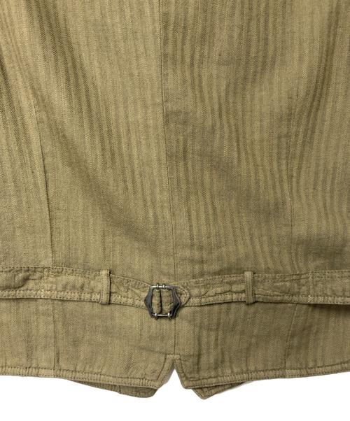 LARDINI（ラルディーニ）LARDINI (ラルディーニ) ヘリンボーンストライプコットンリネンジレ カーキ サイズ:50の古着・服飾アイテム