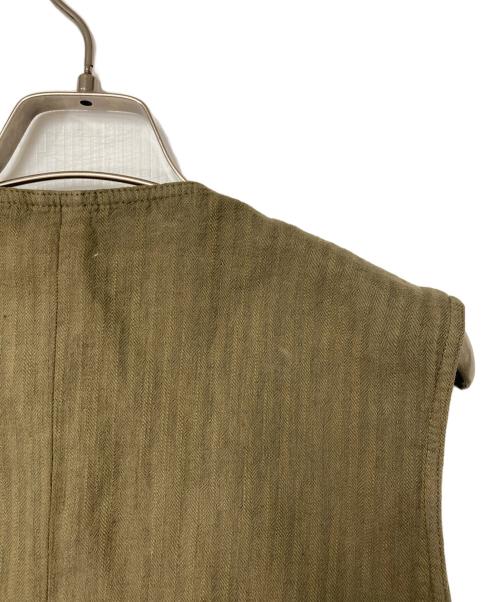 LARDINI（ラルディーニ）LARDINI (ラルディーニ) ヘリンボーンストライプコットンリネンジレ カーキ サイズ:50の古着・服飾アイテム