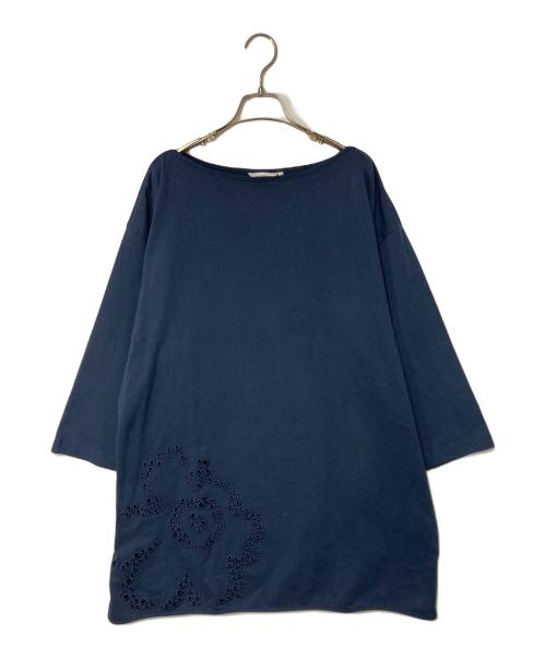 marimekko（マリメッコ）marimekko (マリメッコ) ウニッコ柄カットワークワンピース ネイビー サイズ:Lの古着・服飾アイテム