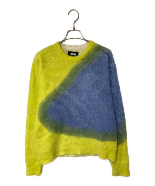 stussy（ステューシー）stussy (ステューシー) Brushed Dot Sweater イエロー×グリーン×ブルー サイズ:Lの古着・服飾アイテム