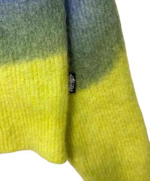 stussy（ステューシー）stussy (ステューシー) Brushed Dot Sweater イエロー×グリーン×ブルー サイズ:Lの古着・服飾アイテム