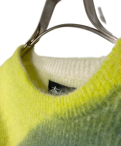 stussy（ステューシー）stussy (ステューシー) Brushed Dot Sweater イエロー×グリーン×ブルー サイズ:Lの古着・服飾アイテム