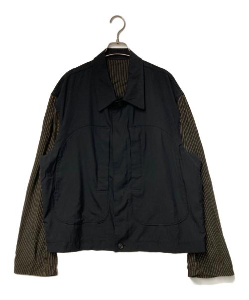 Y's for men（ワイズフォーメン）Y'S for men (ワイズフォーメン) ウール切替ジャケット ブラック サイズ:表記無しの古着・服飾アイテム