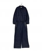 MAISON SPECIALメゾンスペシャル）の古着「Prime-Over High Twisted Cotton Cut-Off Jumpsuit」｜ネイビー