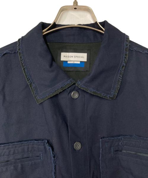 MAISON SPECIAL（メゾンスペシャル）MAISON SPECIAL (メゾンスペシャル) Prime-Over High Twisted Cotton Cut-Off Jumpsuit ネイビー サイズ:1の古着・服飾アイテム