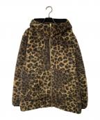 JOHNBULL×MUSE de Deuxieme Classeジョンブル×ミューズ ドゥーズィエム クラス）の古着「LEOPARD FLEECE ZIP パーカー」｜ブラウン×ブラック
