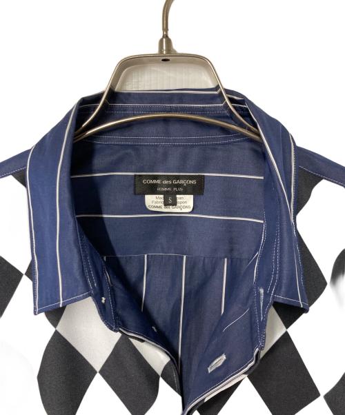 COMME des GARCONS HOMME PLUS（コムデギャルソンオムプリュス）COMME des GARCONS HOMME PLUS (コムデギャルソンオムプリュス) ストライプ レイヤードロングシャツ ネイビー×ブラック×ホワイト サイズ:Sの古着・服飾アイテム