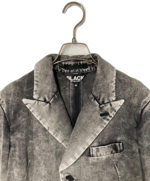 BLACK COMME des GARCONS（ブラックコムデギャルソン）BLACK COMME des GARCONS (ブラックコムデギャルソン) 製品染め加工デニム燕尾ジャケット ブラック サイズ:Ｍの古着・服飾アイテム