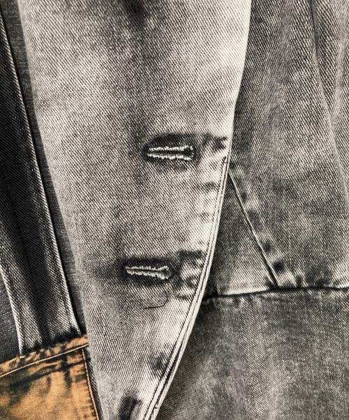 BLACK COMME des GARCONS（ブラックコムデギャルソン）BLACK COMME des GARCONS (ブラックコムデギャルソン) 製品染め加工デニム燕尾ジャケット ブラック サイズ:Ｍの古着・服飾アイテム