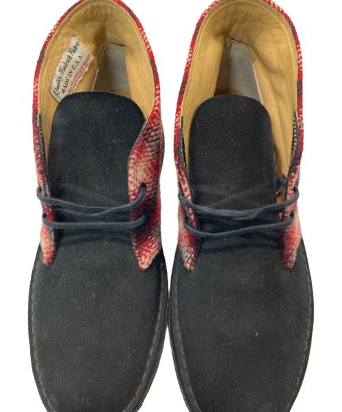 CLARKS（クラークス）CLARKS (クラークス) WOOLRICH (ウールリッチ) デザートブーツ ブラック×レッド サイズ:US8の古着・服飾アイテム