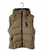 POLO RALPH LAURENポロ・ラルフローレン）の古着「ビッグポニー刺繍ダウンベスト」｜ベージュ