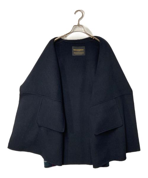 Kinloch Anderson（キンロックアンダーソン）Kinloch Anderson (キンロックアンダーソン) ear PAPILLONNER (イアパピヨネ) 別注 チェック柄ダブルフェイスショートコート グリーン×ネイビー サイズ:FREEの古着・服飾アイテム