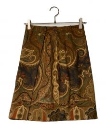 ETRO（エトロ）の古着「ペイズリー柄シルクウールスカート」｜ブラウン