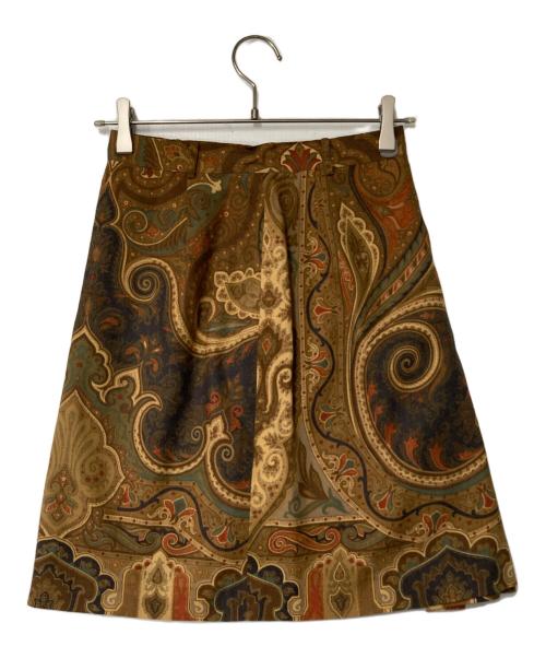 ETRO（エトロ）ETRO (エトロ) ペイズリー柄シルクウールスカート ブラウン サイズ:40の古着・服飾アイテム
