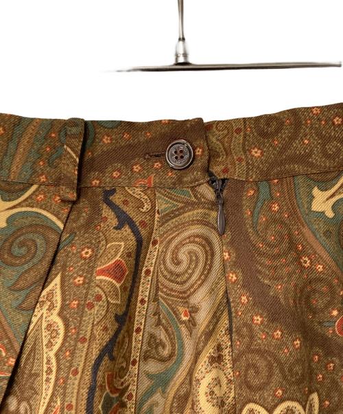 ETRO（エトロ）ETRO (エトロ) ペイズリー柄シルクウールスカート ブラウン サイズ:40の古着・服飾アイテム