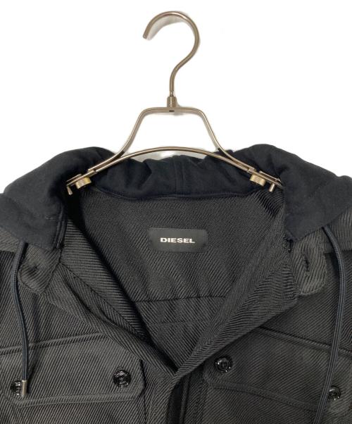 DIESEL（ディーゼル）DIESEL (ディーゼル) フーデットジャケット ブラック サイズ:Lの古着・服飾アイテム