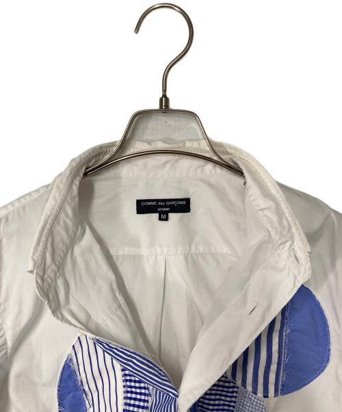 COMME des GARCONS HOMME（コムデギャルソン オム）COMME des GARCONS HOMME (コムデギャルソン オム) パッチワークシャツ ホワイト×ブルー サイズ:Ｍの古着・服飾アイテム