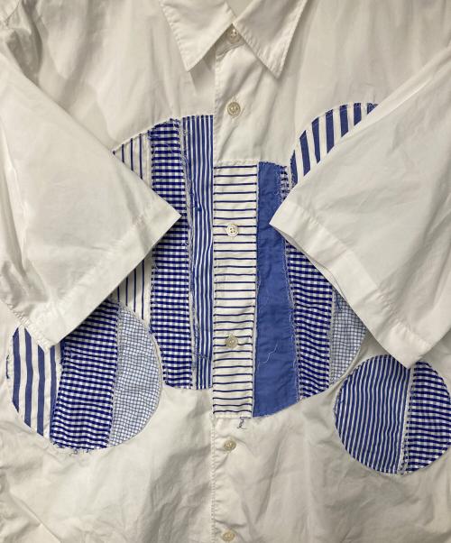 COMME des GARCONS HOMME（コムデギャルソン オム）COMME des GARCONS HOMME (コムデギャルソン オム) パッチワークシャツ ホワイト×ブルー サイズ:Ｍの古着・服飾アイテム