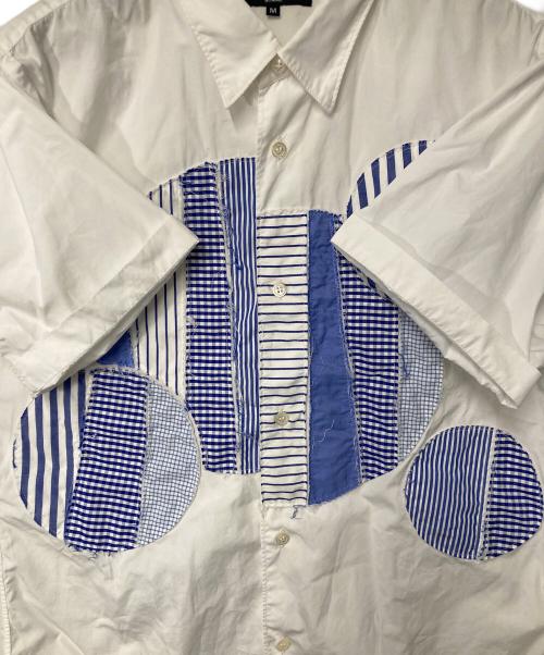 COMME des GARCONS HOMME（コムデギャルソン オム）COMME des GARCONS HOMME (コムデギャルソン オム) パッチワークシャツ ホワイト×ブルー サイズ:Ｍの古着・服飾アイテム