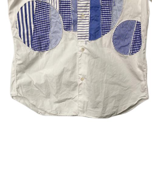 COMME des GARCONS HOMME（コムデギャルソン オム）COMME des GARCONS HOMME (コムデギャルソン オム) パッチワークシャツ ホワイト×ブルー サイズ:Ｍの古着・服飾アイテム