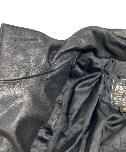KADOYA（カドヤ）KADOYA (カドヤ) DB9 キルティングレザージャケット ブラック サイズ:4Lの古着・服飾アイテム