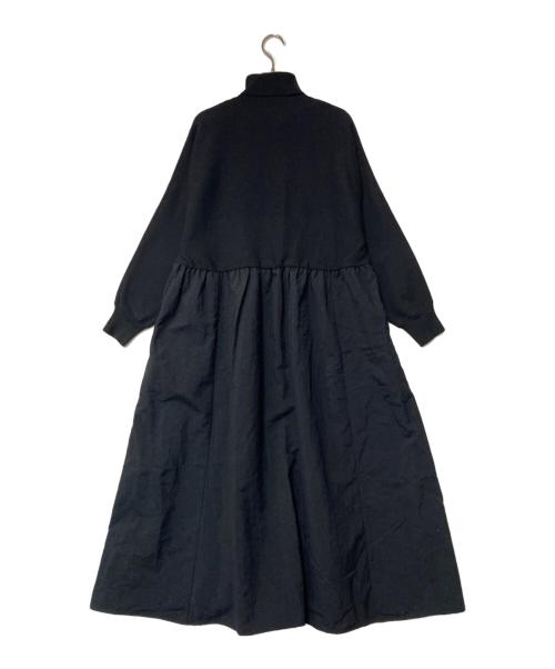 BEARDSLEY（ビアズリー）BEARDSLEY (ビアズリー) ニットコンビギャザーワンピース ブラックの古着・服飾アイテム