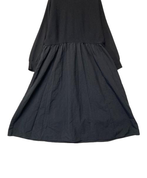 BEARDSLEY（ビアズリー）BEARDSLEY (ビアズリー) ニットコンビギャザーワンピース ブラックの古着・服飾アイテム